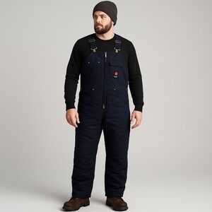 Tough Duck Insulated Bib Overalls – Size Large, black, Made in Canada